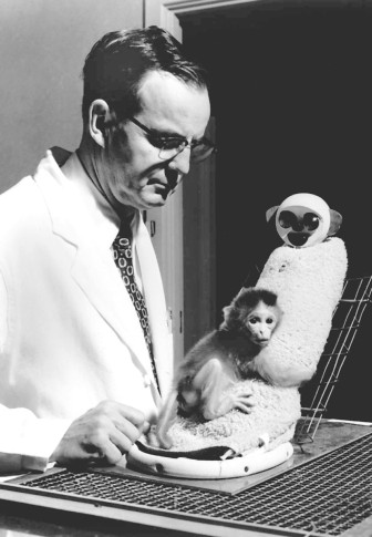 Harry-Harlow-with-baby-monkey-and-surrogate